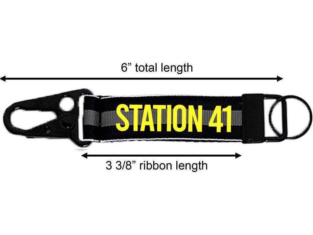 Corrections Thin Gray Line Keychain with Snap Hook - Personalized with Your Name or Other Text