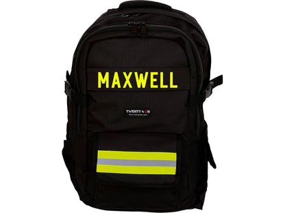 Personalized Firefighter Backpack & Computer Bag in Black with Your Name or Custom Text