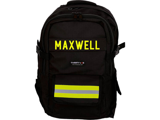 Personalized Firefighter Backpack & Computer Bag in Black with Your Name or Custom Text
