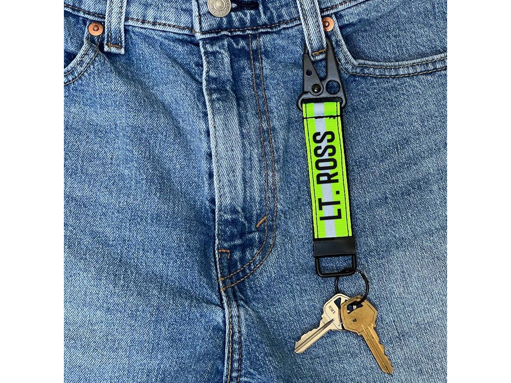 Firefighter Reflective Keychain with Snap Hook - Personalized on Front and Back with Your Name or Text