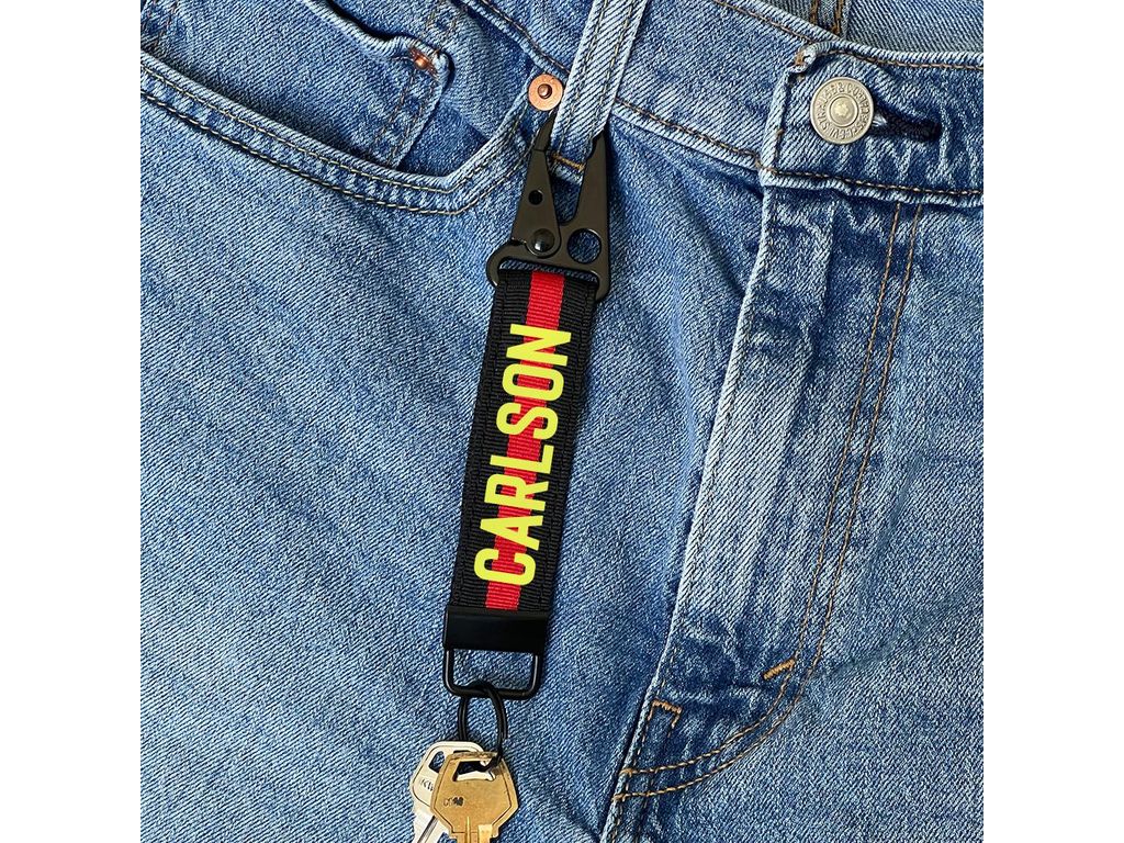 Firefighter Thin RedLine Keychain with Snap Hook - Personalized with Your Name or Other Text