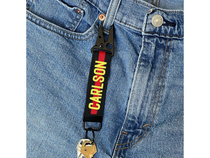 Firefighter Thin RedLine Keychain with Snap Hook - Personalized with Your Name or Other Text