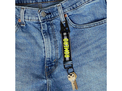 Corrections Thin Gray Line Keychain with Snap Hook - Personalized with Your Name or Other Text