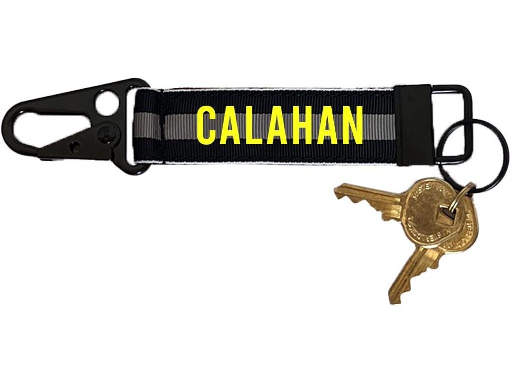 Corrections Thin Gray Line Keychain with Snap Hook - Personalized with Your Name or Other Text