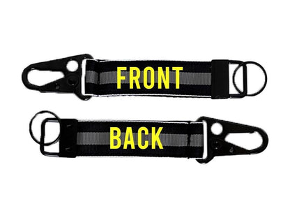 Corrections Thin Gray Line Keychain with Snap Hook - Personalized with Your Name or Other Text