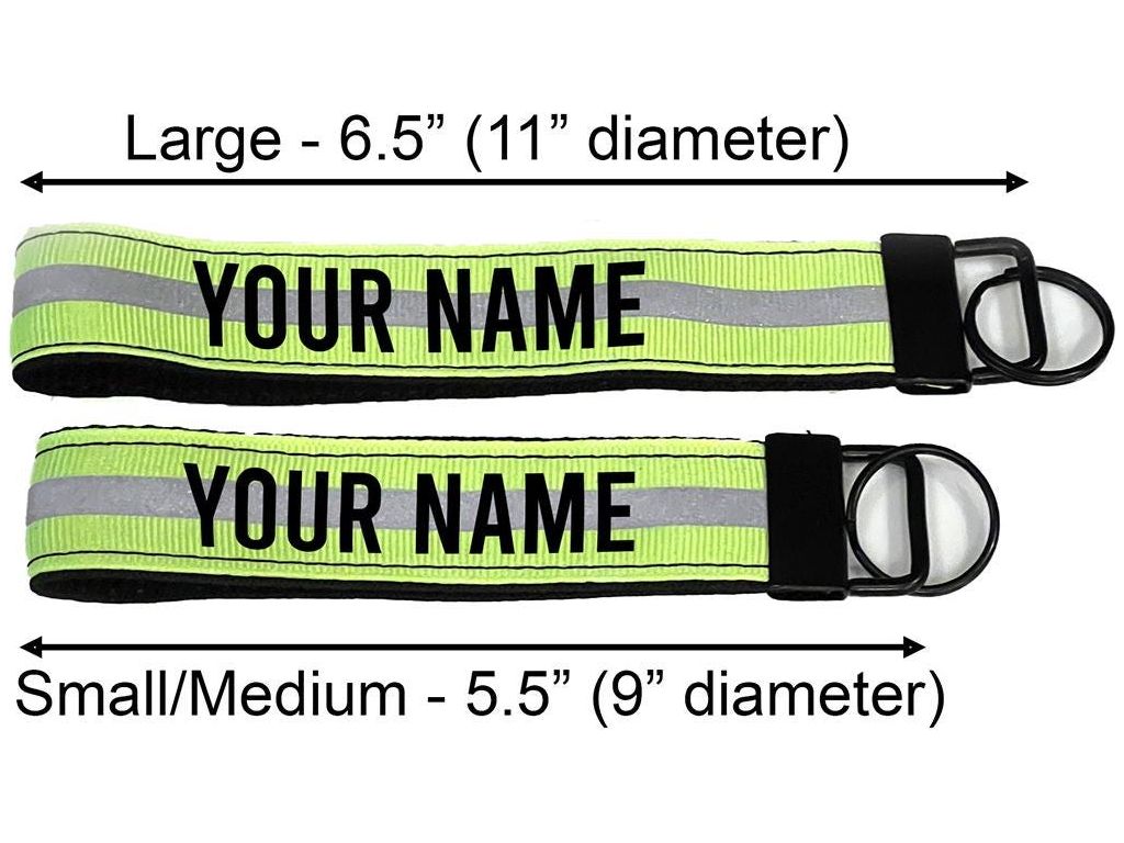 Firefighter Reflective Keychain Wristlet Key Fob - Personalized with Your Name
