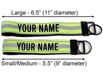 Firefighter Reflective Keychain Wristlet Key Fob - Personalized with Your Name