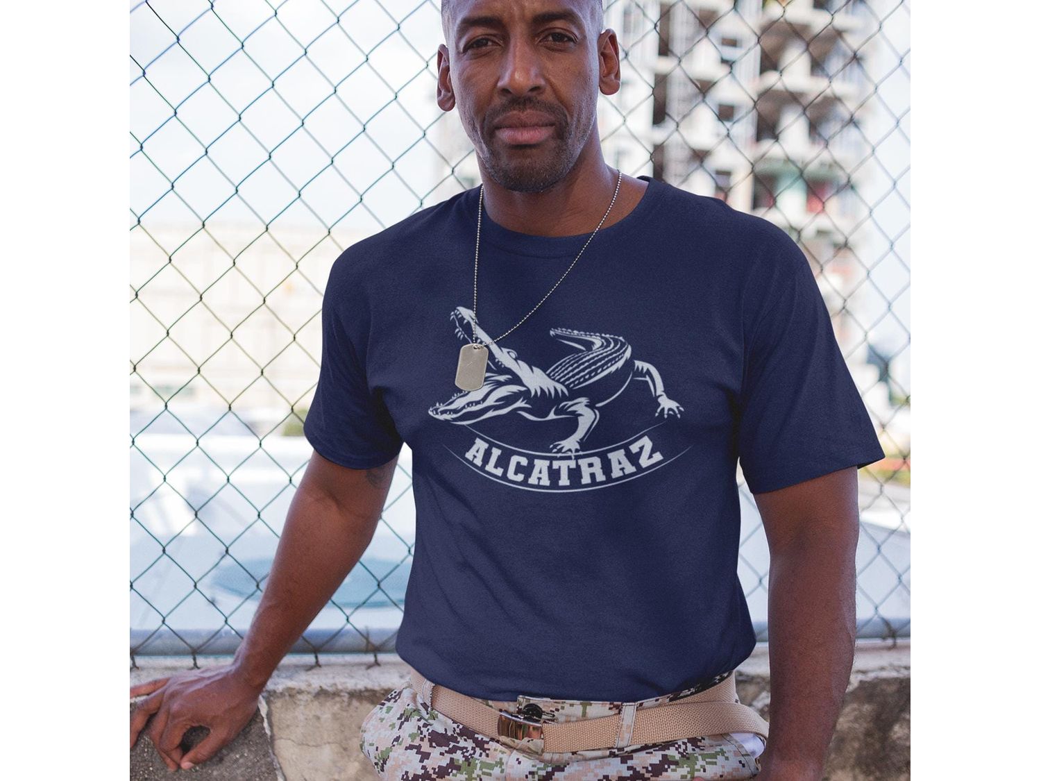 Navy Blue “Alligator Alcatraz” Adult Unisex T‑Shirt