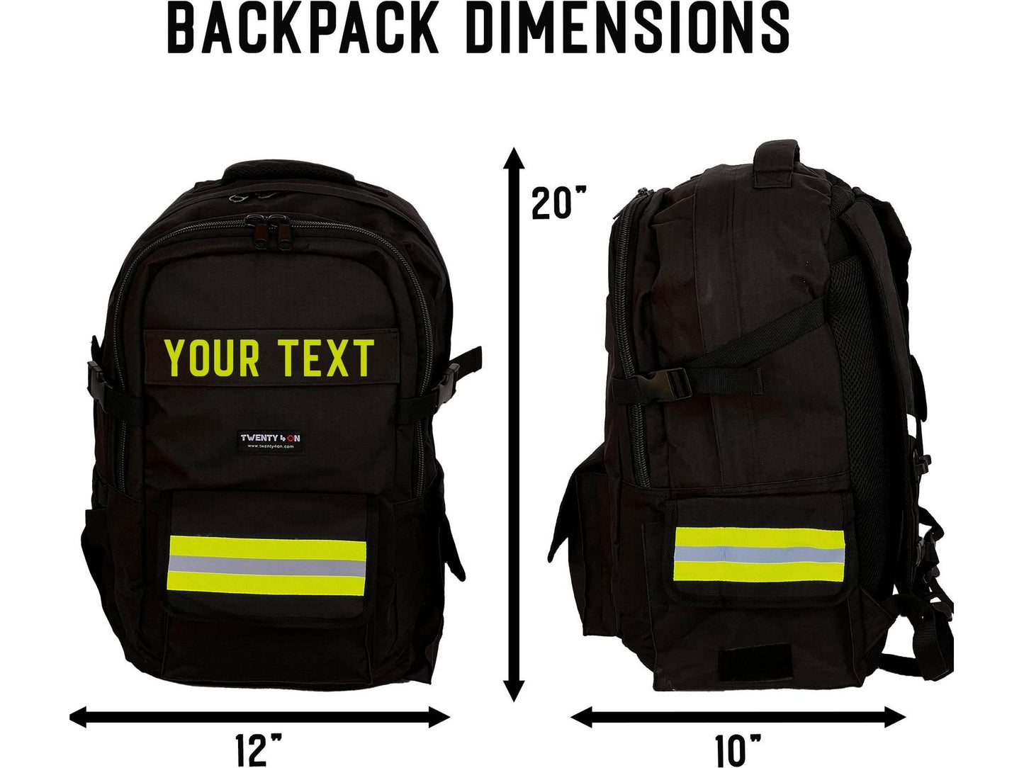 Personalized Firefighter Backpack & Computer Bag in Black with Your Name or Custom Text