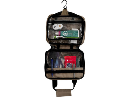 Personalized Firefighter Toiletry Bag/Shave Kit in Khaki with Your Name