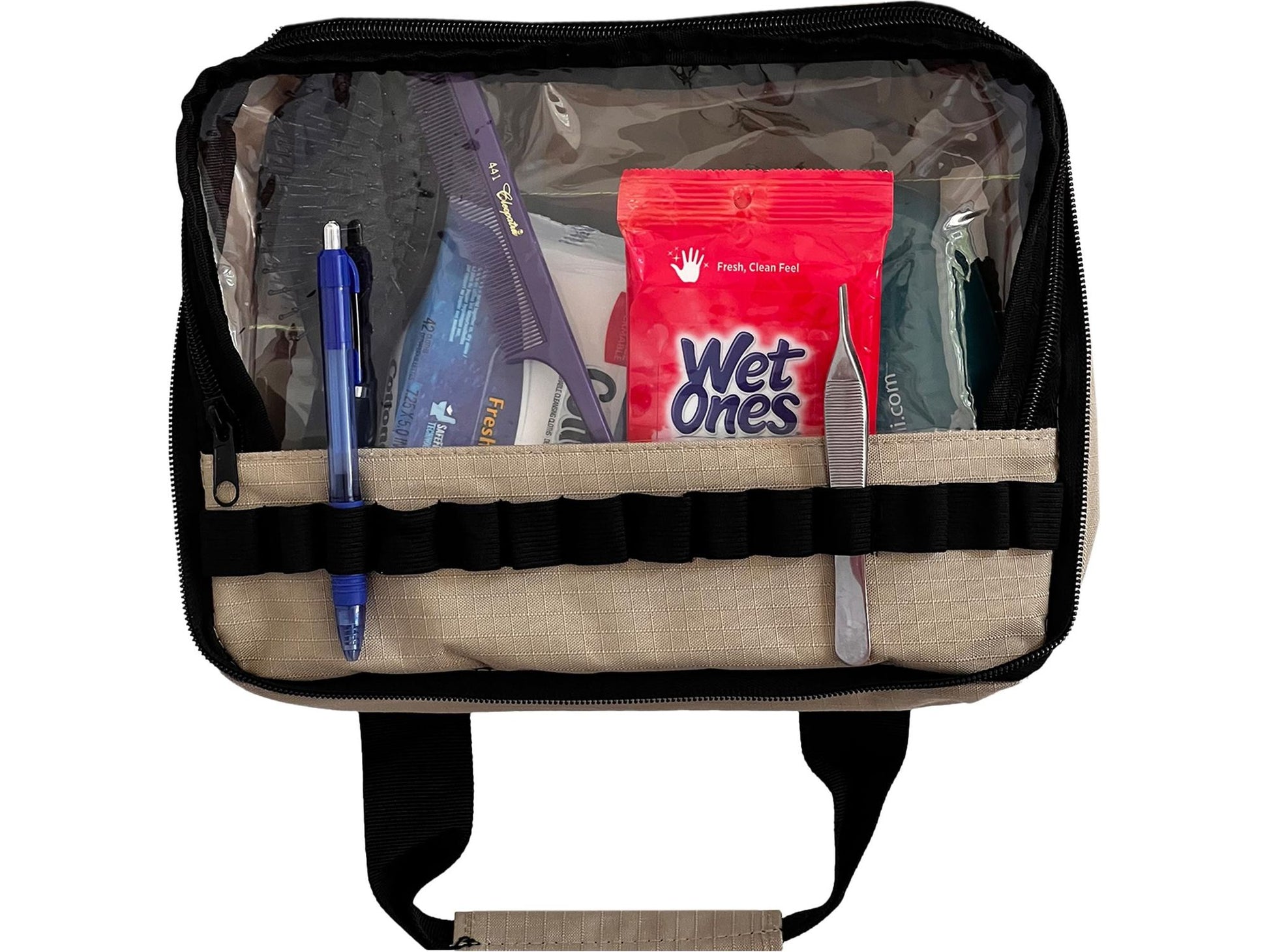 Personalized Firefighter Toiletry Bag/Shave Kit in Khaki with Your Name