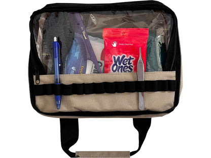 Personalized Firefighter Toiletry Bag/Shave Kit in Khaki with Your Name