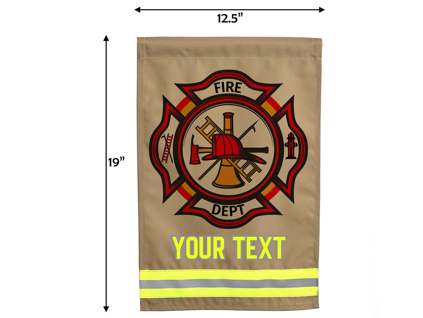 Firefighter Garden Flag with Maltese Cross. Personalized With Your Name or Other Text