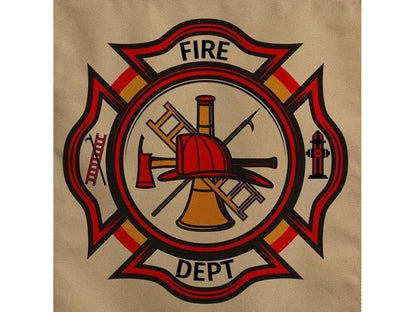 Firefighter Garden Flag with Maltese Cross. Personalized With Your Name or Other Text